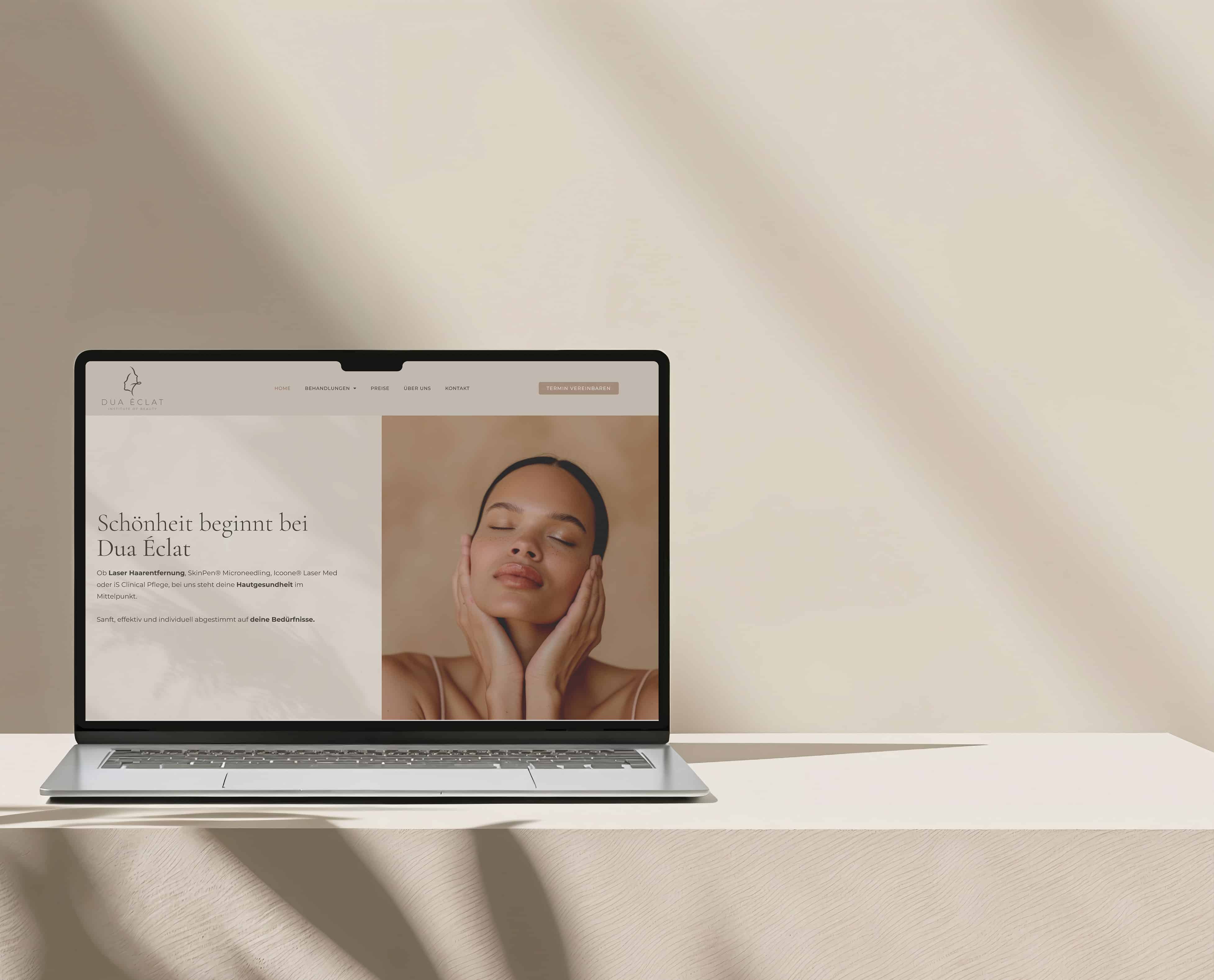 Website Design für das Kosmetikstudio Dua Éclat
